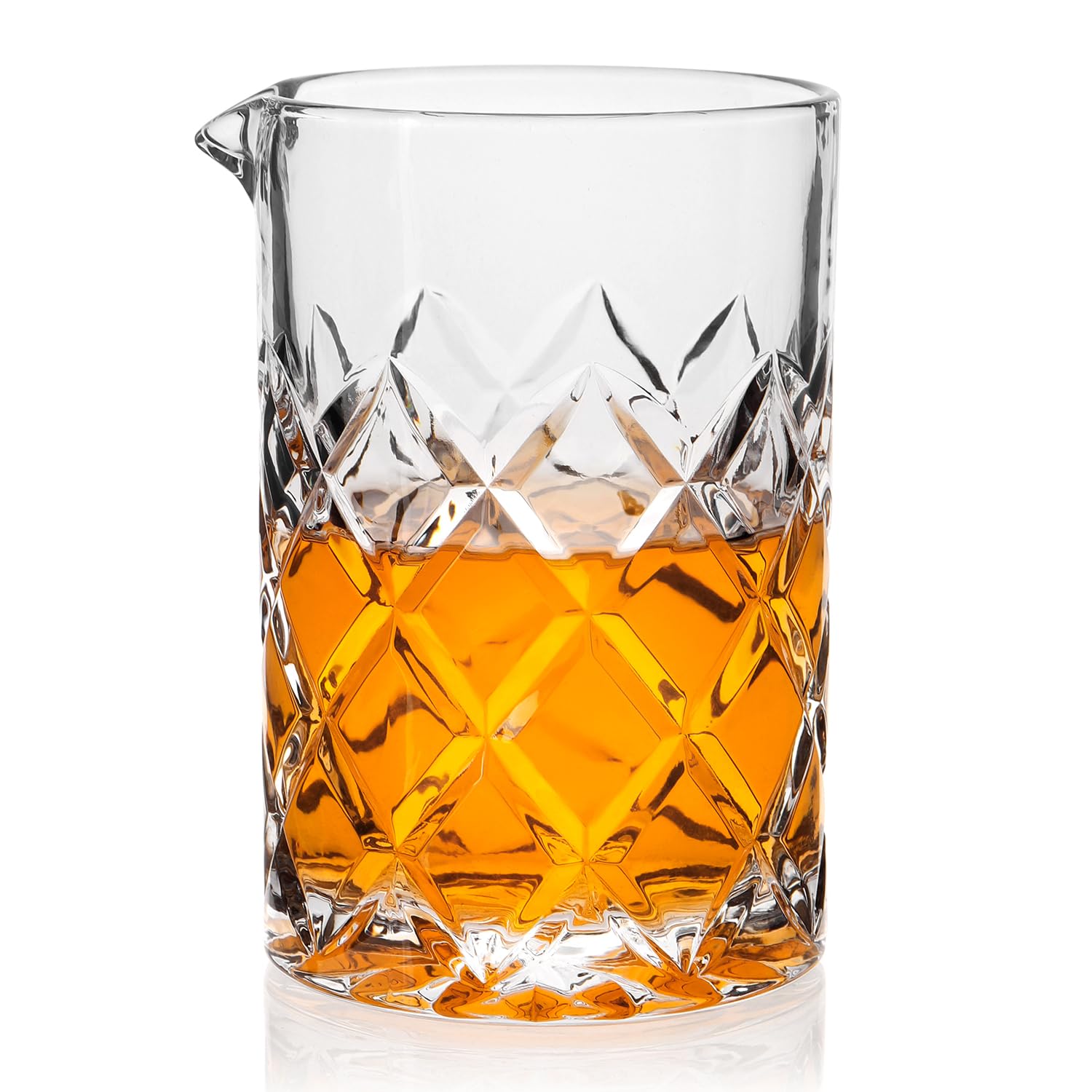 Cambareign Cocktail Mixing Glass, 18.5oz Crystal Mixing Glass, Thick Bottom Bar Stiring Glasses, Bartender Mixing Jug for Manhattan, Martini, Whiskey