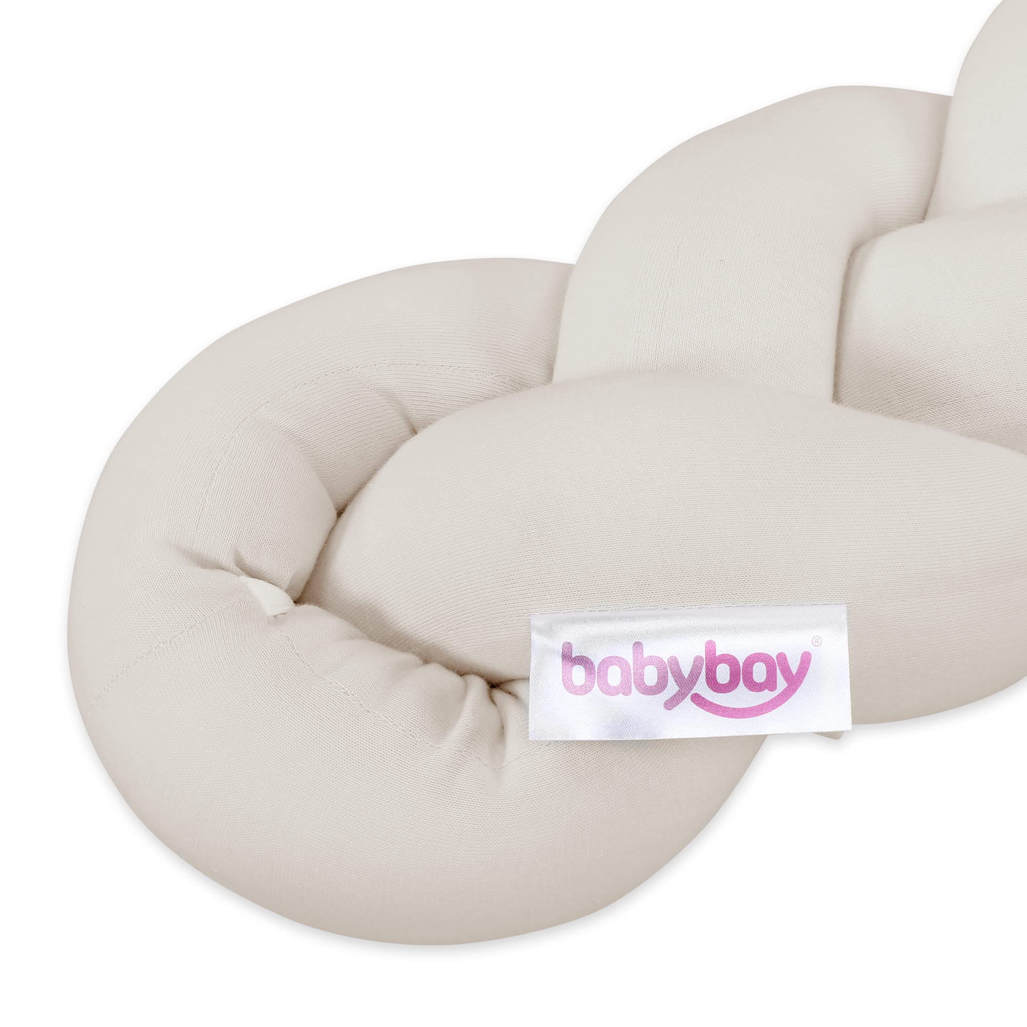 babybay Baby Kuschelschlange Nackenrolle Kopfschutz für Wickeltisch Creme 180cm