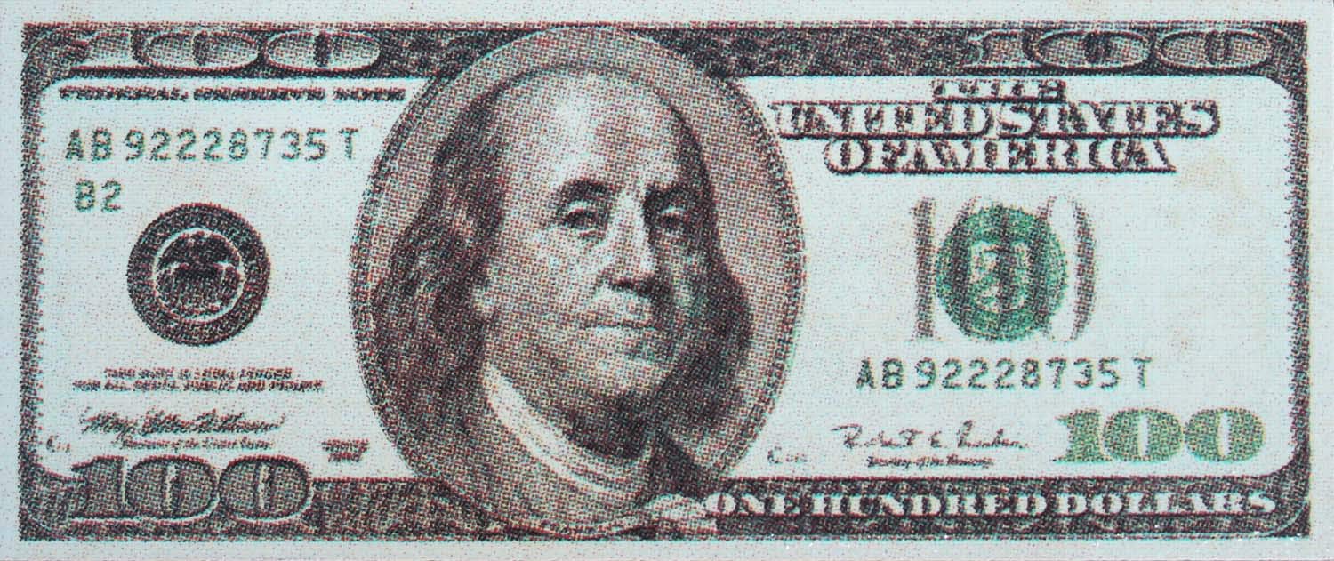 100 Dollar Bill Porcelain Swimming Pool Mosaic (6" x 3")