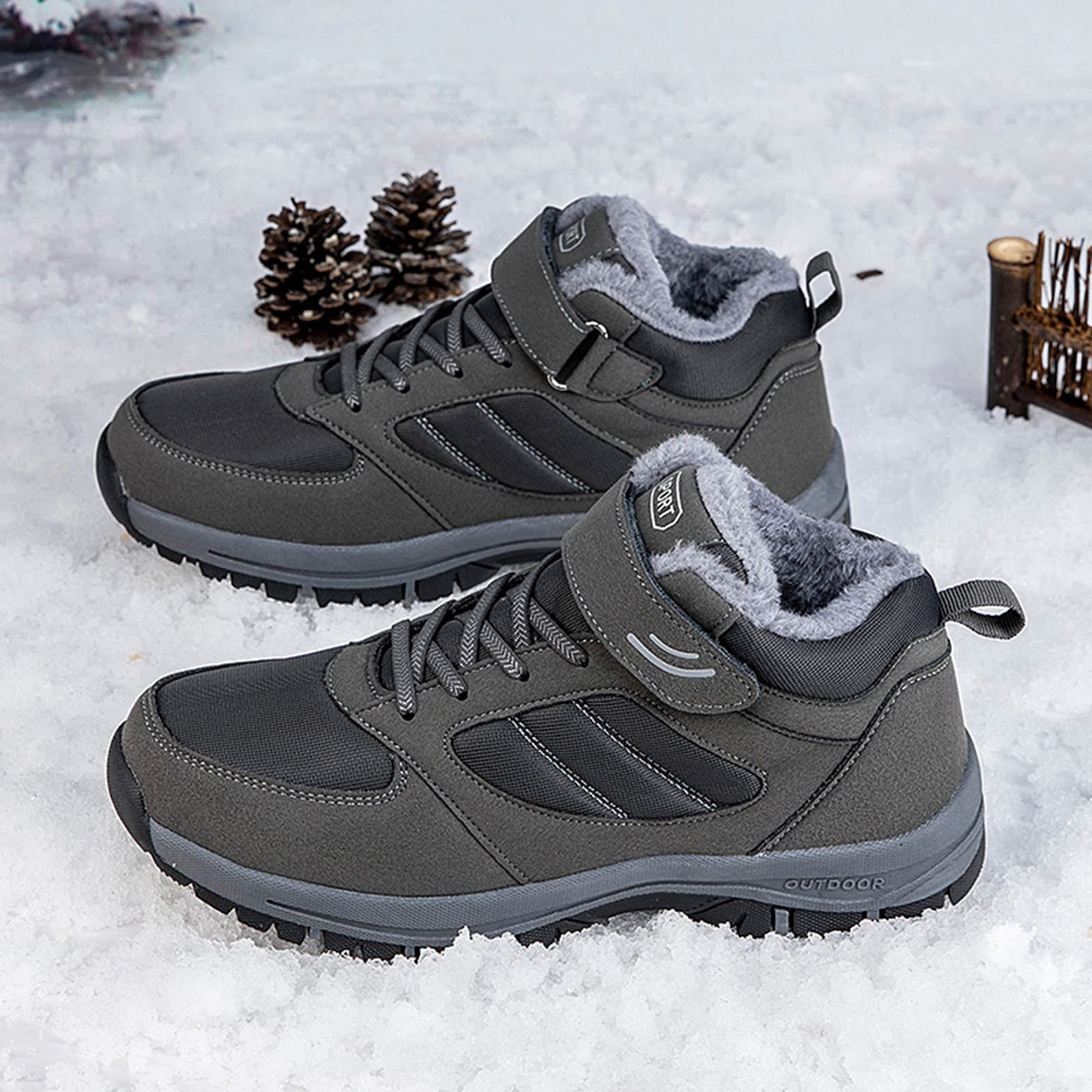 FGUUTYM Botines para mujer Zapatos negros de algodón Zapatillas de hombre Botas cortas Botas de nieve unisex invierno cálidas botas de invierno botas de invierno más zapatos deportivos de terciopelo