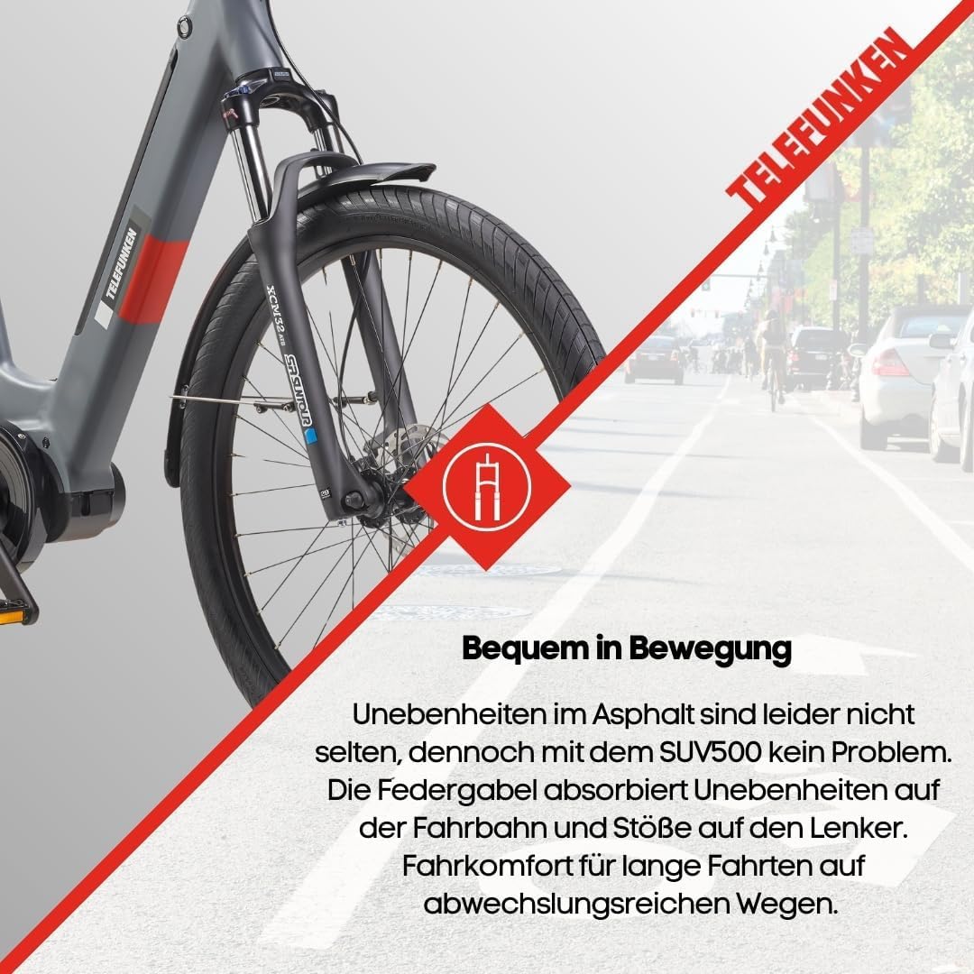 TELEFUNKEN Bicicletta elettrica da donna da 27,5 pollici con motore | Batteria agli ioni di litio da 468 Wh, cambio Shimano a 7 marce, portata 100 km, bicicletta elettrica con freni a disco