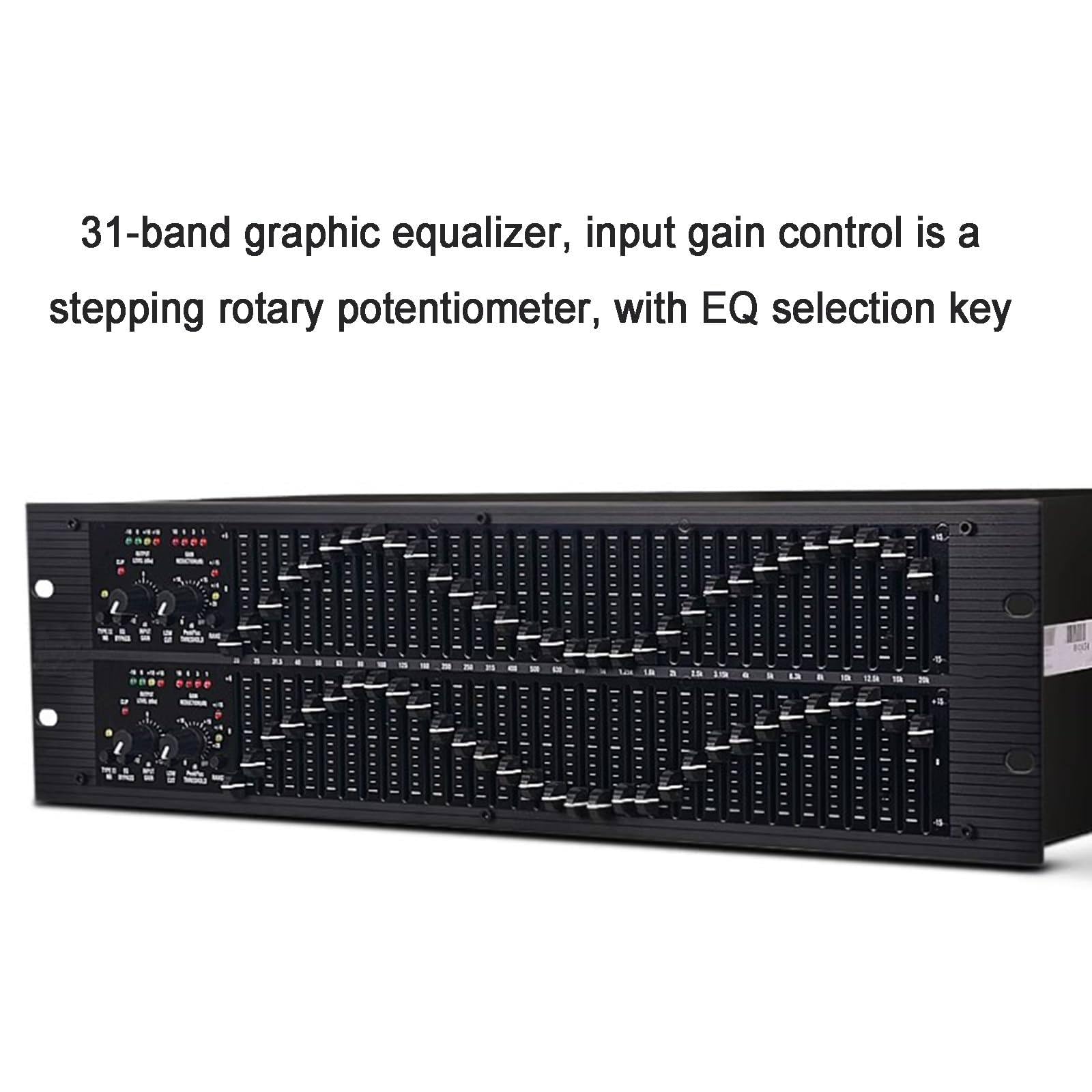 Ecualizador gráfico estéreo de 31 bandas con ajuste de audio profesional de doble canal para rendimiento doméstico y escénico