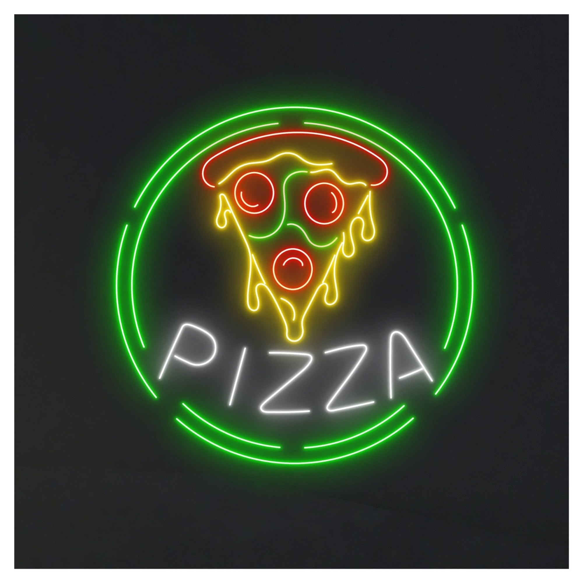 RONGCH Hanging Art Signs Pizza Neon Sign LED Light Dimmable for Pizzas Store Food Room Restaurant Wall Decor 58cm