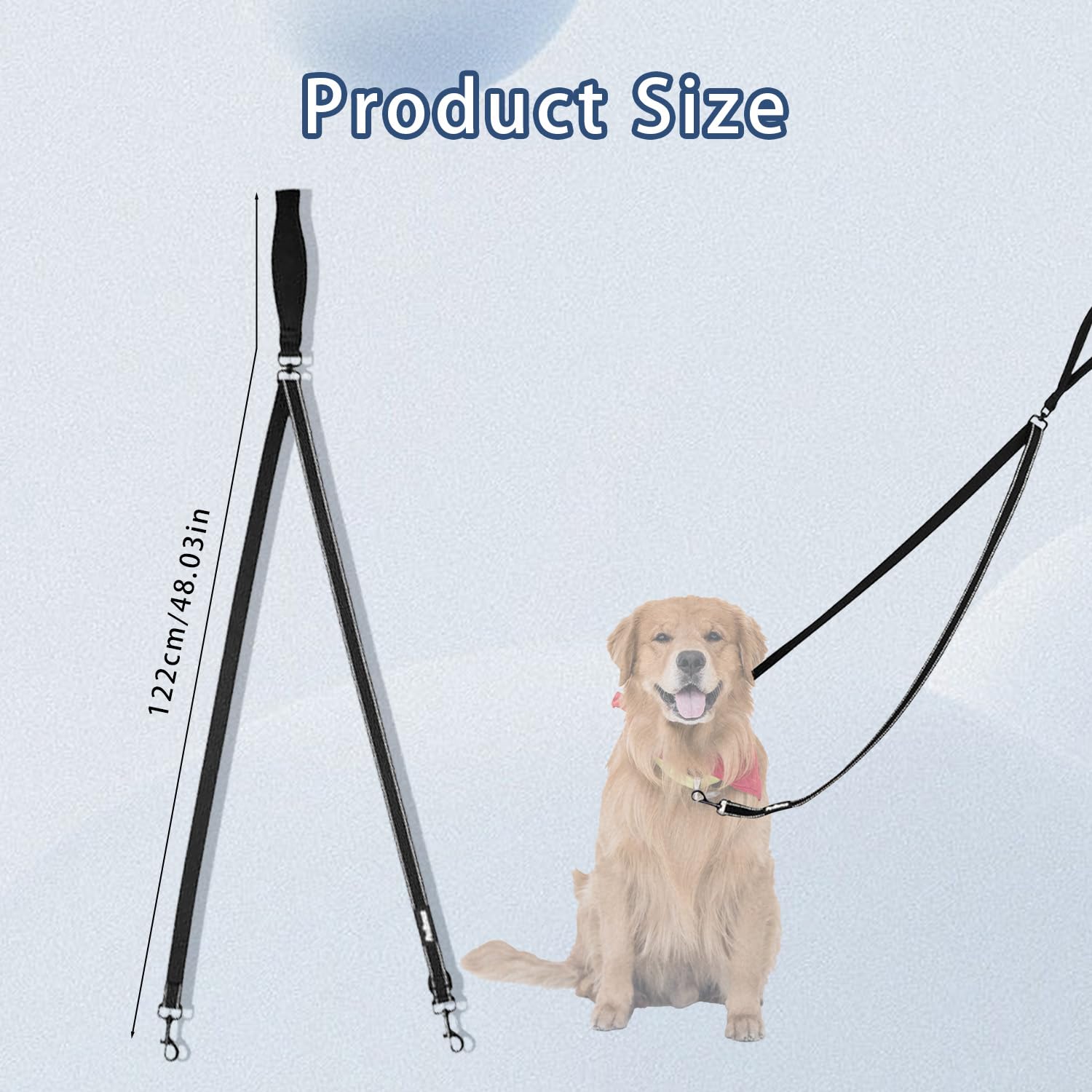 Two Point Control Dog Leash, Double Ended Lead for Dogs Nylon Single Lead - Image 2