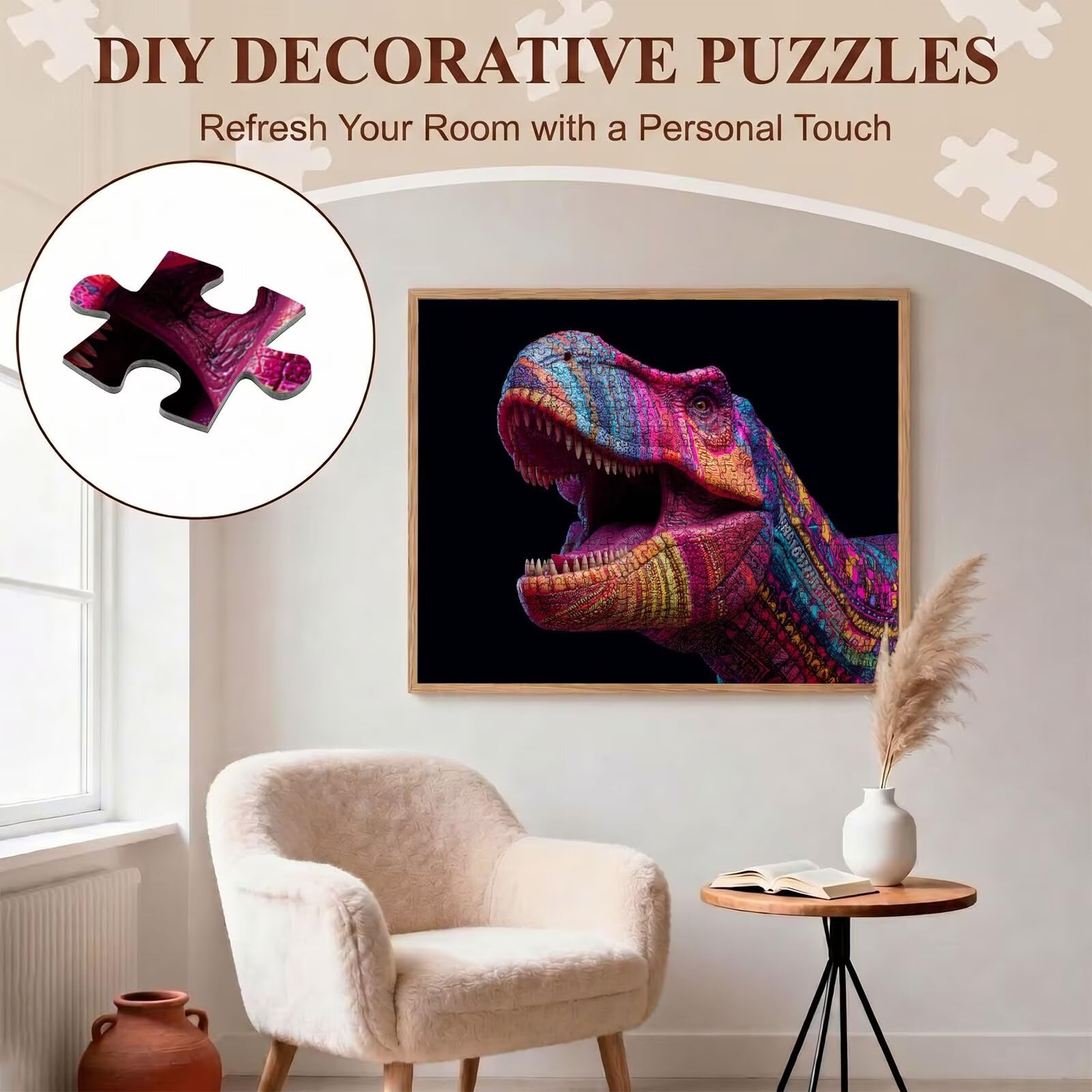 Puzzle 6000 Pezzi Classici, Puzzle Dinosauro sogno 179 x 105 cm, Gioco Educativo e Antistress in Legno con Poster Incluso, Ttività DIY per Famiglia, Regalo per Appassionati, Decor Parete Casa, f0-600