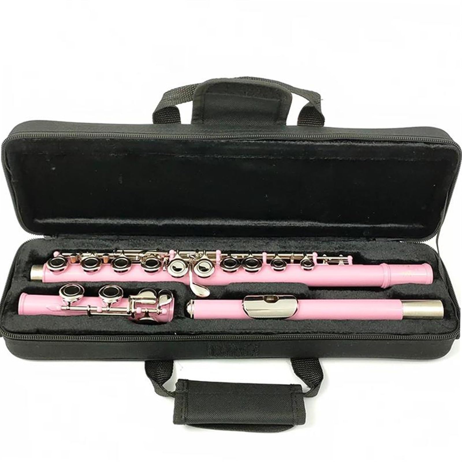 Flauta Travesera Classic Flauta Bañada En Níquel Rosa Con Llave E 16 Orificios Cerrados Llaves C Instrumento Bañado En Cuproníquel