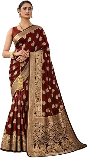 Saiyamori Women’s Soft Silk Style Jacquard Saree with Rich Zari Woven Border & Pallu | 5.6 Mtr Saree with 0.8 Mtr Unstitch...