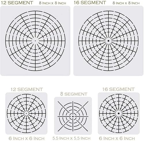 Miniatura 2 de 5 plantillas de mandala de plástico, plantillas creativas de pared de segmento 8/12/16, plantilla de pintura cortada con láser para piso, pared,