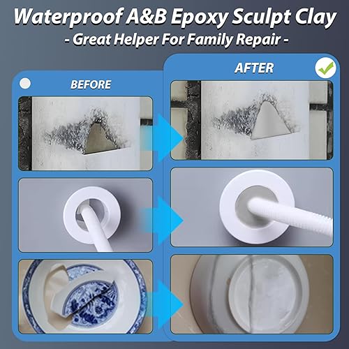 Miniatura 4 de Arcilla epoxi, arcilla de modelado epoxi de 2 libras, masilla de piscina de alto adhesivo para fugas subacuática autoendurecible AB compuesto de
