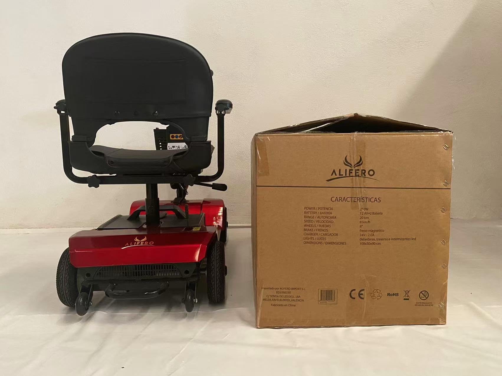 Scooter de movilidad eléctrica plegable para personas con movilidad reducida (Amperio-hora, 12)