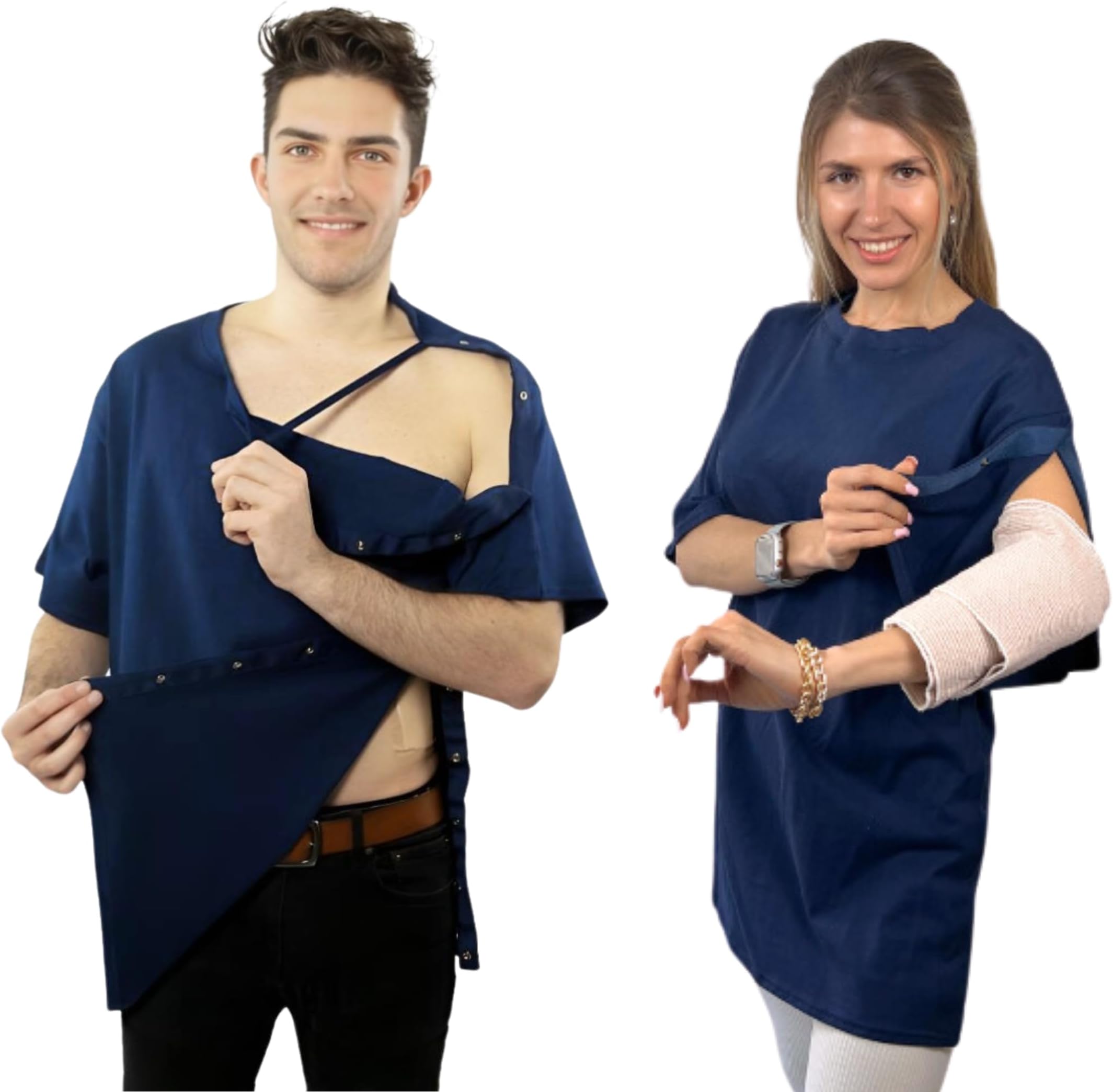 Left Shoulder & Side Access Post Surgery & Rehab Unisex Snap Shirt
