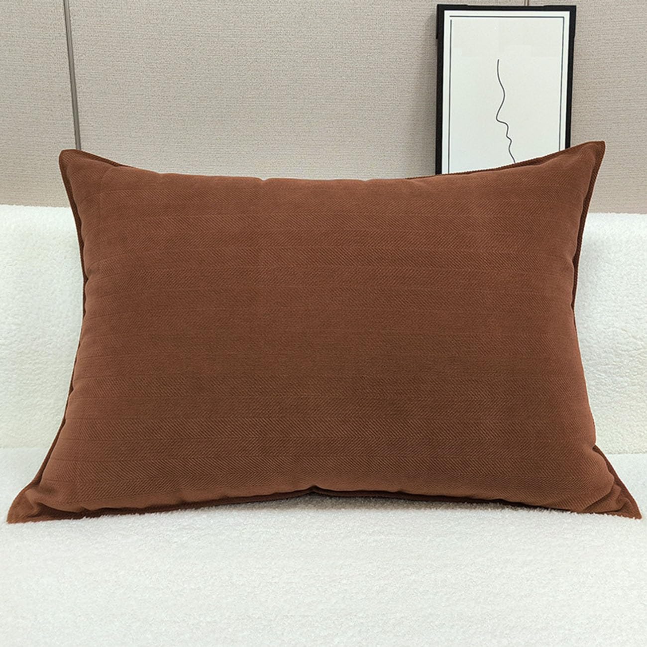 Swj-Swjssb Caramel Super King Size Pillow Cases, Extra Large Cushion Covers 50X50, 60 X 60,70X70,80X80 Cm Chenille Pillow Cover With Zipper Decorative Pillowcases For Pillows Sofa Bed Couch(,40X60 Cm 1Pc)