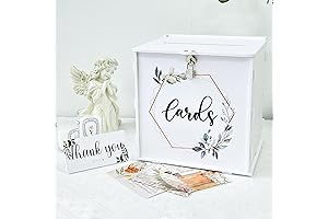 OurWarm White PVC Wedding Card Holder with Lock for Special Occasions