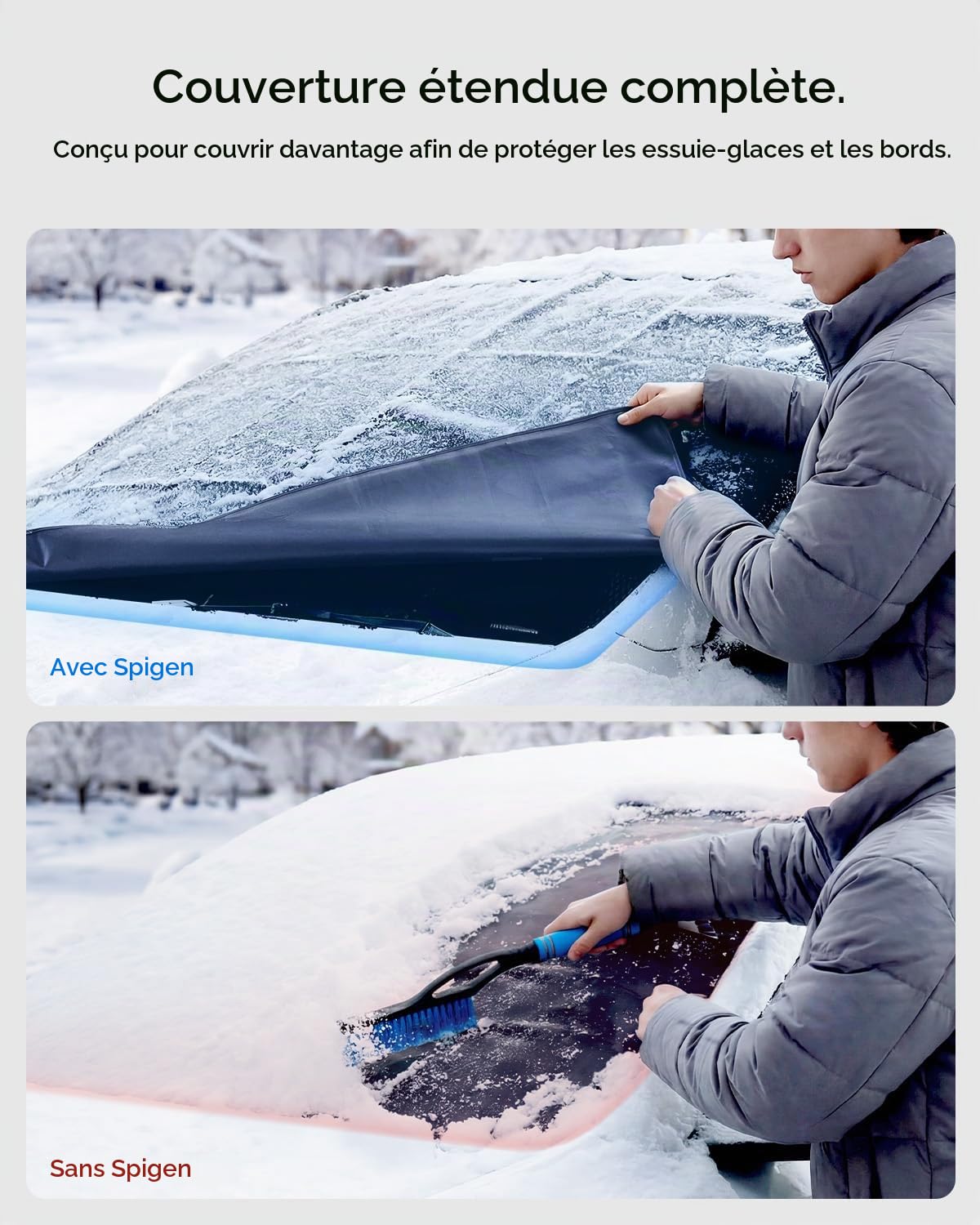 Spigen Housse Magnétique pour Pare-Brise Voiture, Pliable et Imperméable