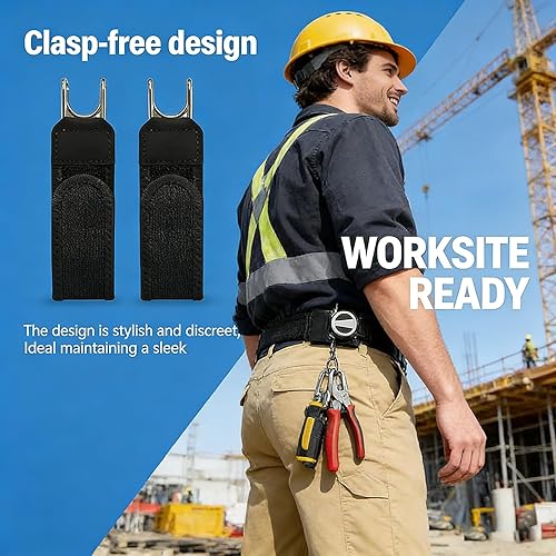 Miniatura 5 de Ganchos para cinturón sin hebilla, gancho de metal táctico, cinturón elástico, cinta mágica ajustable, sin hebilla para hombre y mujer