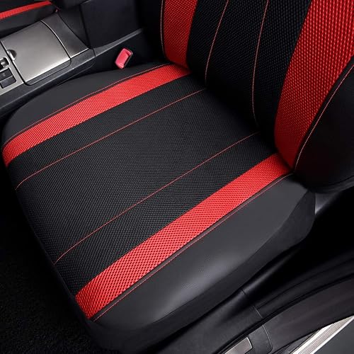 Miniatura 7 de Flying Banner - Juego completo de fundas para asiento de automóvil, malla de aire de piel sintética transpirable para hombre y mujer, compatible con