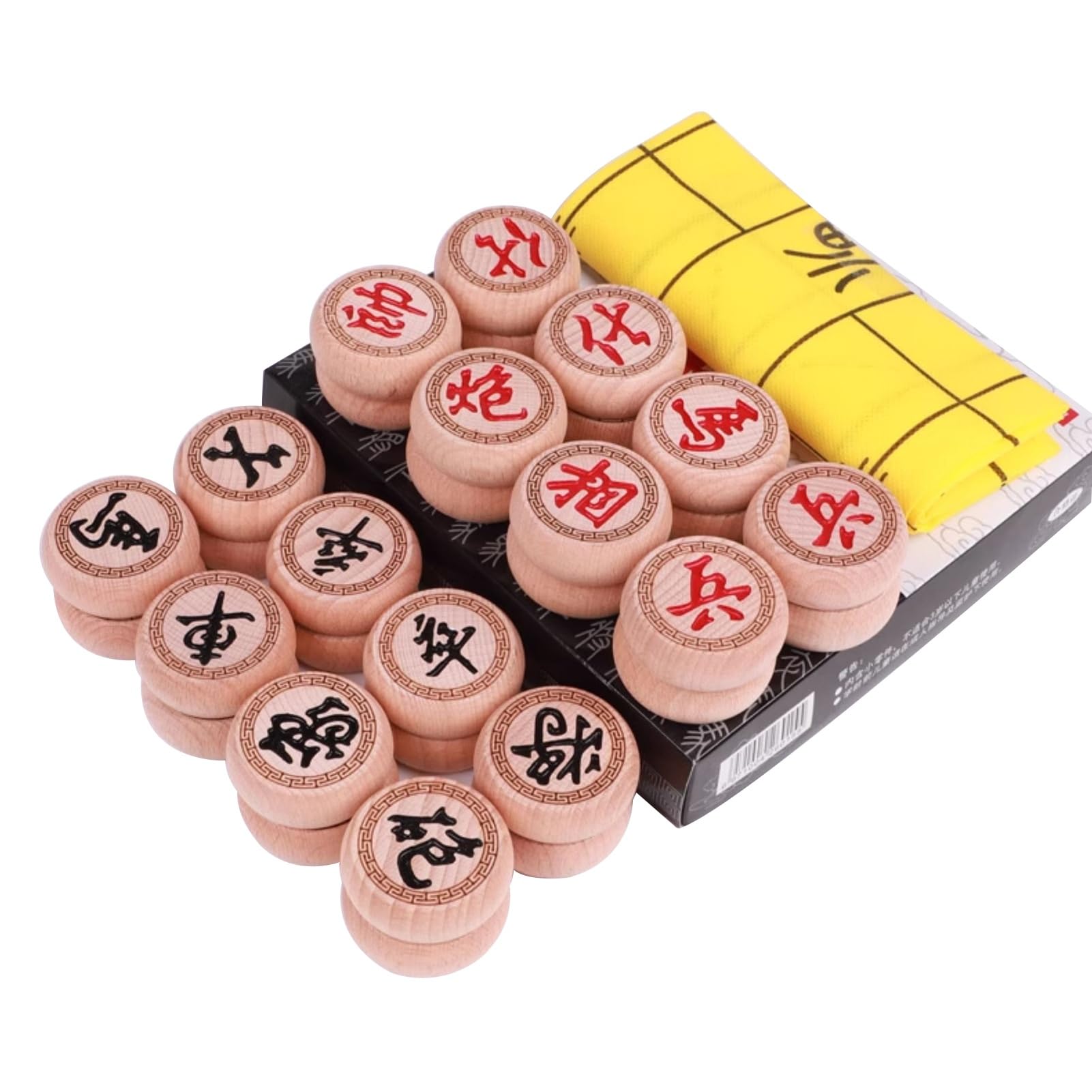 Set di scacchi cinesi in legno di faggio Gioco da tavolo da viaggio Xiangqi con scacchiera