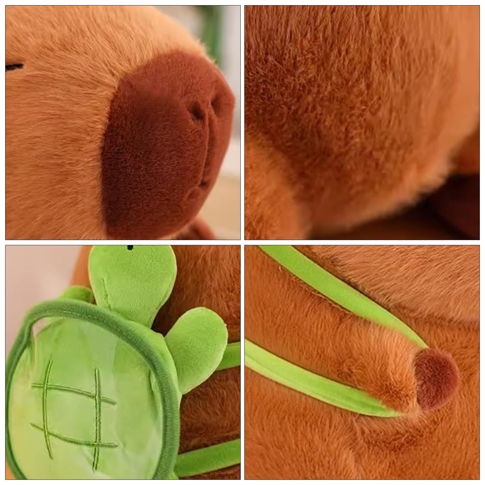 Meriviva 23cm Capybara Plush Toy, Cute Capybara Stuffed Animal Plushies, Soft Capybara Toys for Kids Gift Home Decoration (Turtle) - Image 3