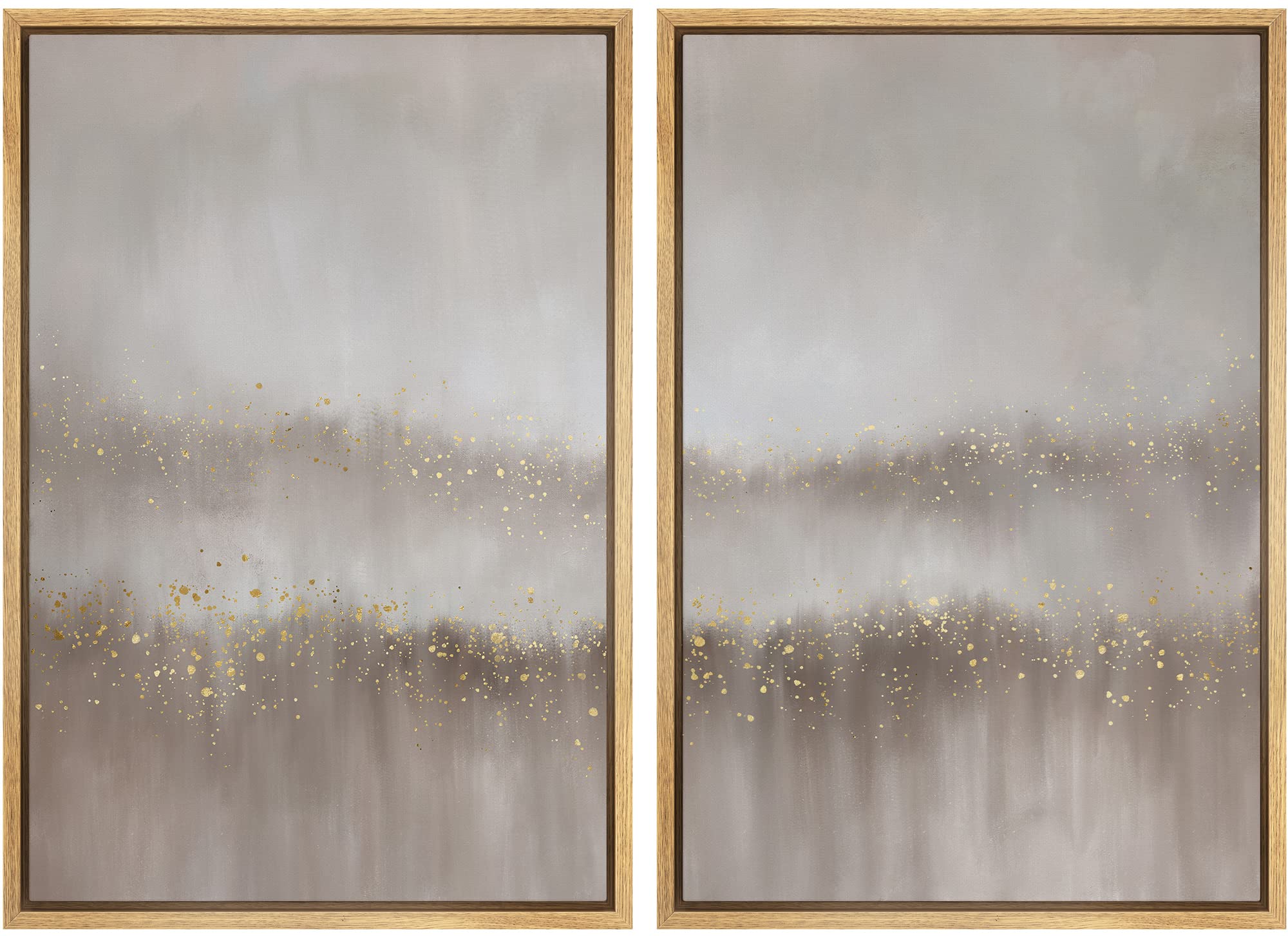 MUDECOR Framed Canvas Print Wall Art Set Watercolor Pastel Green Tan Landscape Abstract Shapes Illustrations Modern Art Decorative Contemporary for Living Room, Bedroom, Office - 16"x24"x2 Natural — view 82