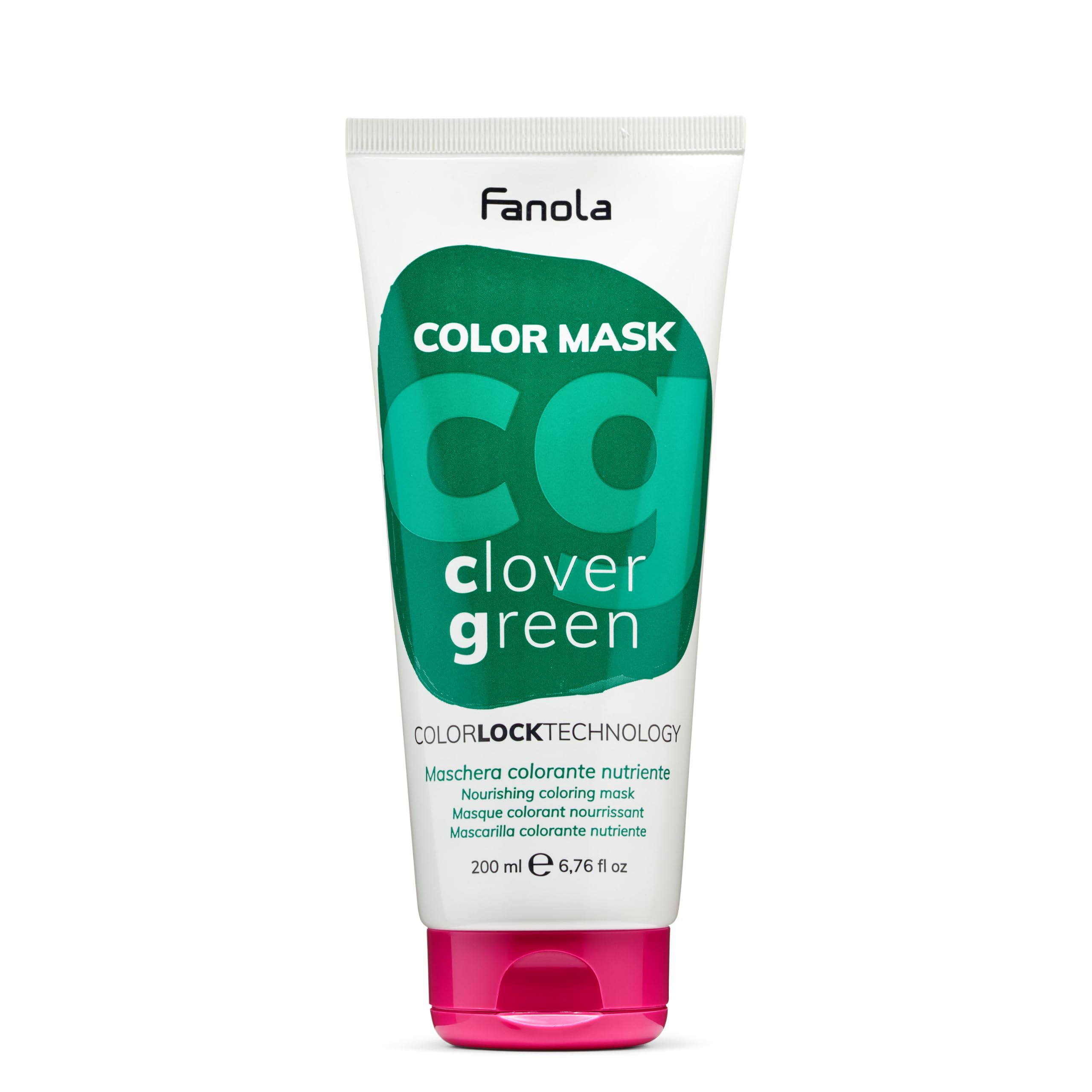 Fanola Nourishing Colour Mask, Nourishing and Conditioning Pigmented Hair Mask to Intensify Color and Temporarily Dye Hair, for Natural, Coloured and Bleached Hair, Clover Green Shade, 200ml