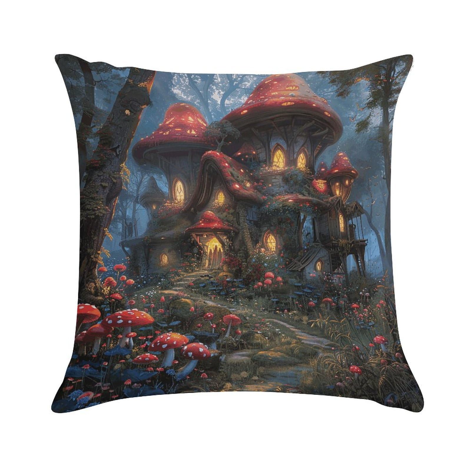 Khauerbc Mushrooms And Flowers Soft Cozy Throw Pillow Covers Decorative Cushion Covers Plush Boho Farmhouse Pillow Case With Zipper Throw Pillowcase For Bed Sofa Living Room Bedroom