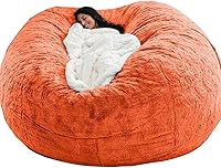 Vista 18 de Funda para silla tipo puf de piel gigante para niños y adultos, (sin relleno), muebles de sala de estar, grande, redondo, suave, esponjoso, de piel