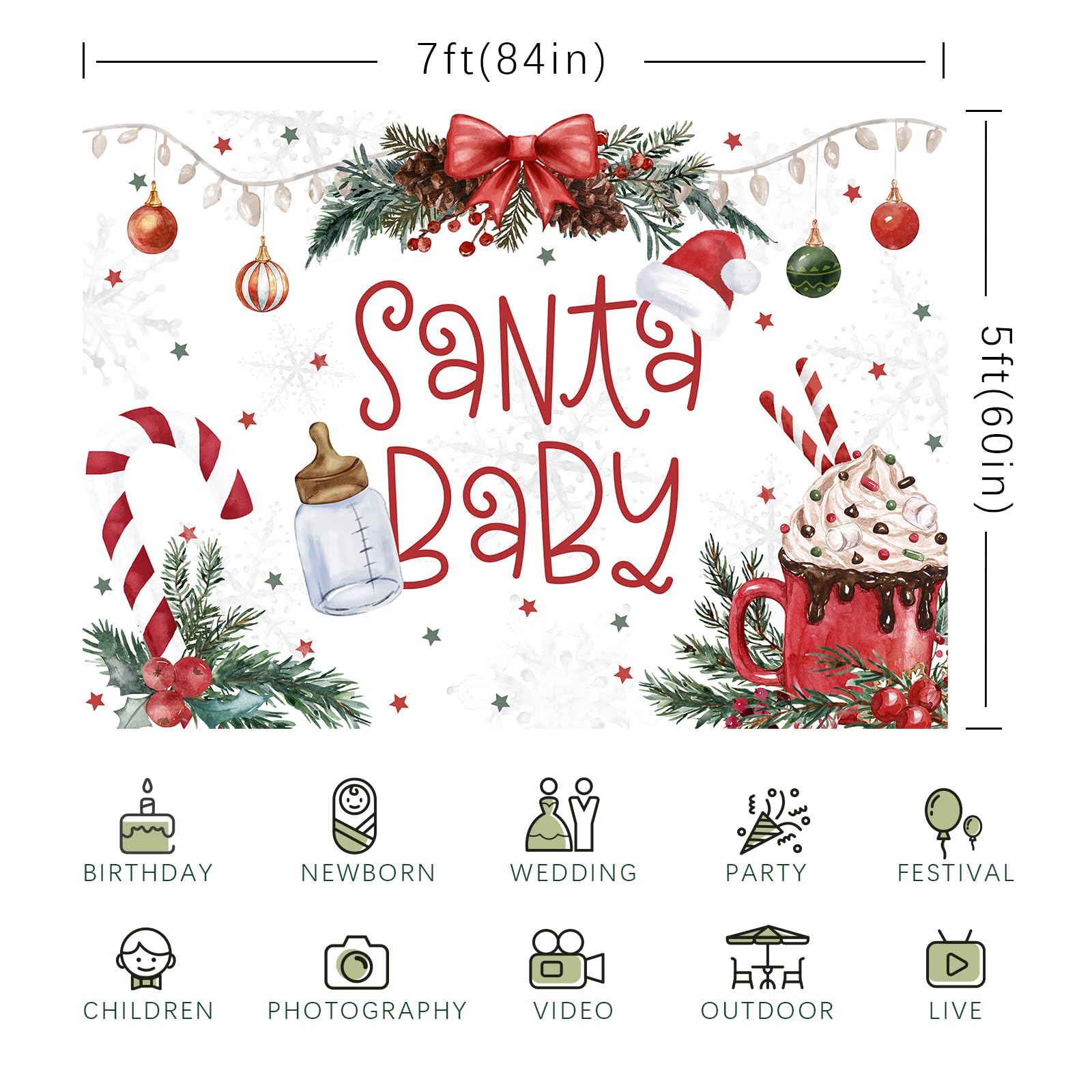 Weihnachtsmann-Baby Kuchenaufsatz Mit Glitzer – Für Babyparty, Gender Reveal, Kindergeburtstag