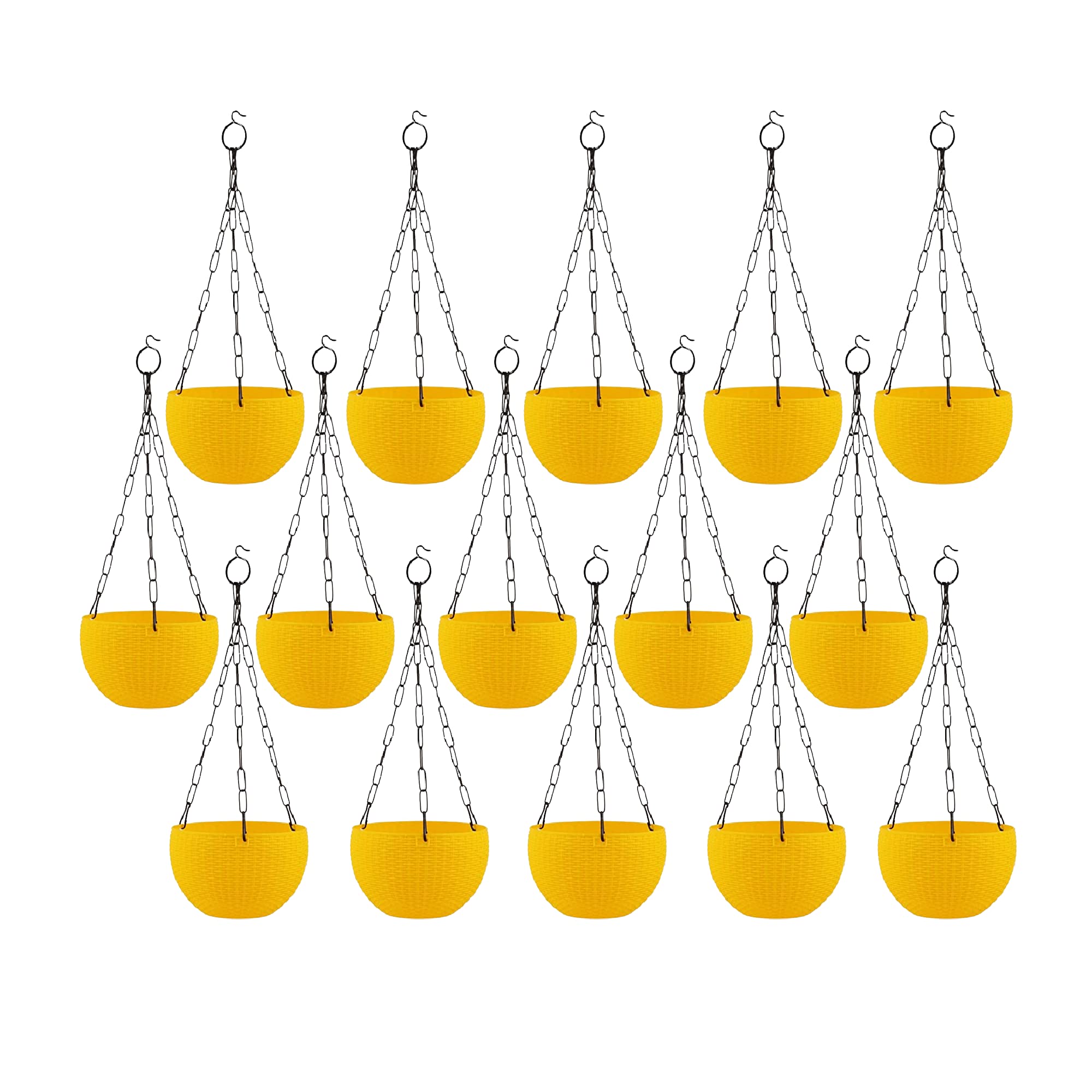 NAYRA Plastic Round Can Basket Multicolor Chain Hanging Pots |Beautiful Yellow Color Hanging Plants Flowers Pots for Indoor and Outdoor (Hanging Pots Pack of 15) (B0BM7Y2BHT) Amazon Price History, Amazon Price Tracker