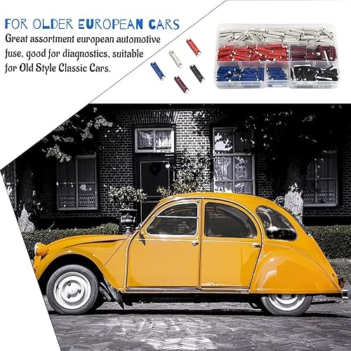 Miniatura 6 de WMYCONGCONG 200 fusibles de automóvil europeos para automóviles 5A, 8A, 16A, 25A, 40A, para autos clásicos, estilo antiguo, no de cerámica