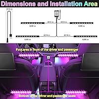 Vista 3 de Luces interiores de coche, tiras de luces LED de 5V con adaptador USB, kit de iluminación ambiental para coche, tiras de luces de cambio