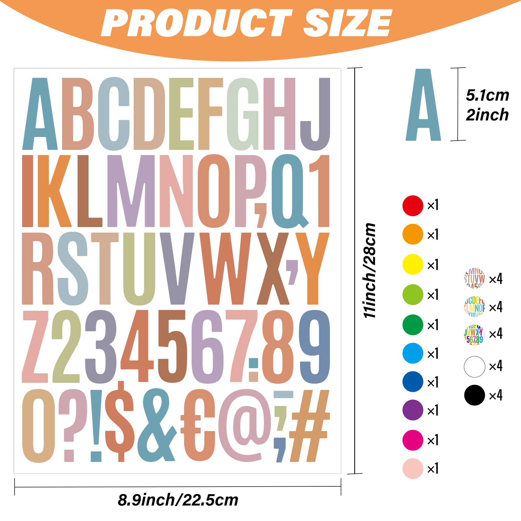 Lot de 30 grandes feuilles d'autocollants en vinyle imperméable pour lettres, lettres de l'alphabet majuscules - 5,1 cm - ABC et chiffres pour affiche, boîte aux lettres, loisirs créatifs, décoration