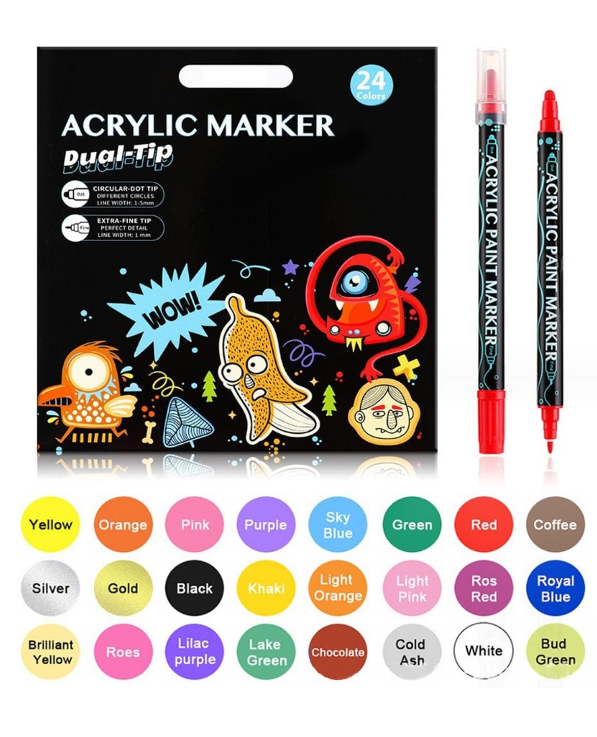 Amazon.co.jp: TOMSING 24色セット アクリルマーカーペン アクリル