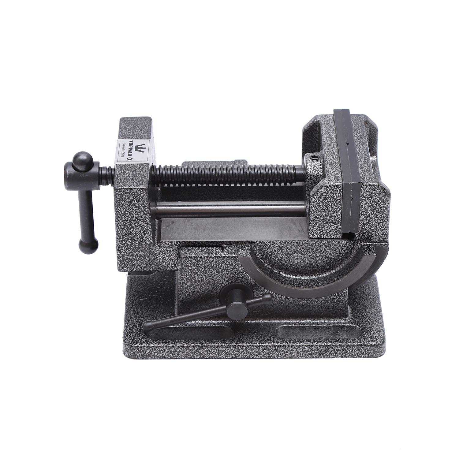 TOPWAY Étau de Perceuse à Colonne Inclinable 4" 100mm, Professionnel Étau à Pince d'angle Inclinable Pince d'établi de Table de pour Travail en Acier