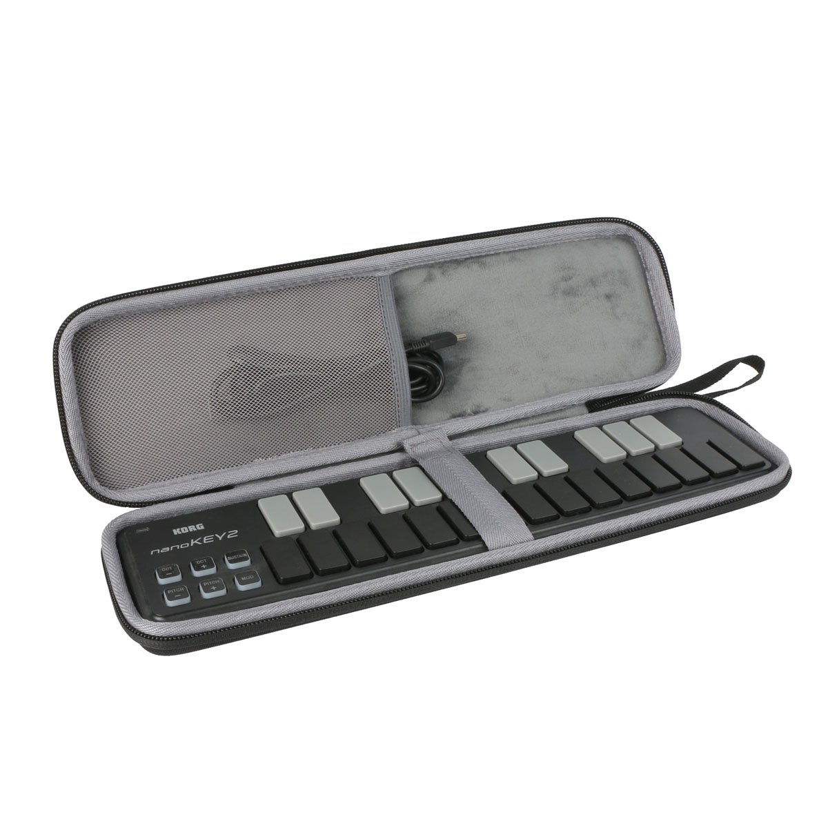 co2CREA Duro Viaggio Caso Copertina per Korg Nano Kontrol 2/ KORG nanoKEY2 / Korg Nano Pad 2 controller tastiera（solo scatola） (Cassa nera+cinturino da polso)