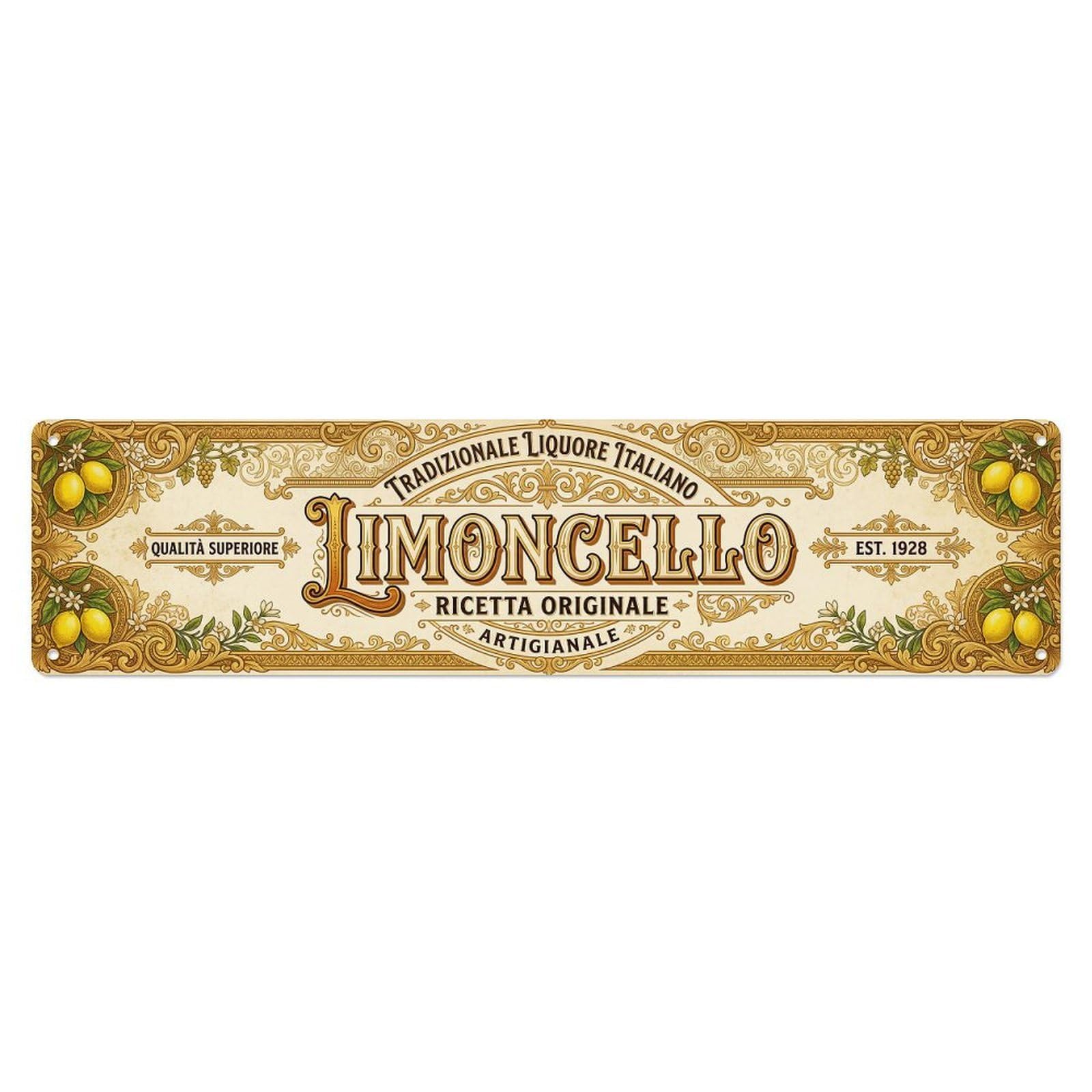 Gtthok Vintage Style Vintage Limoncello Vintage Lemon Bar Metal Tin Sign Plaque Wall Decor For Cafe, Club, Garden Metal Poster 4X16inch