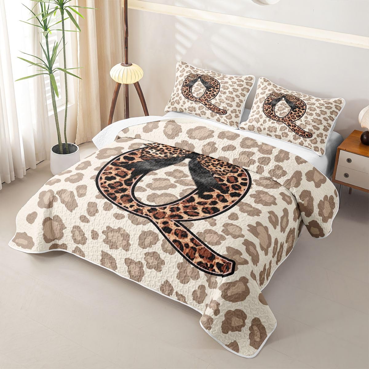 Homewish Leopardenmuster Schleife Bettüberwurf 220x240cm
