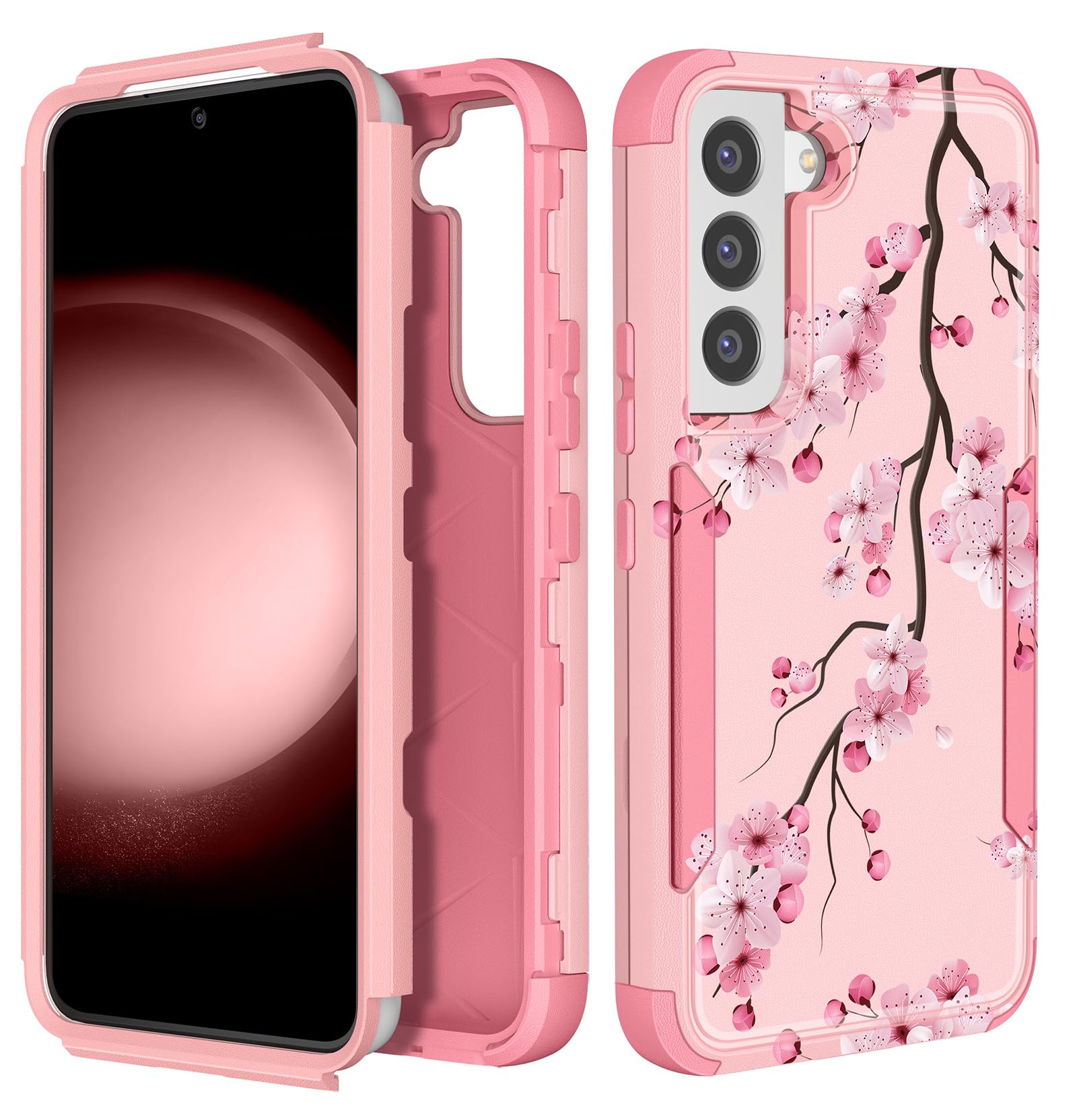 Plakill for Samsung Galaxy S21 Case - Women Cute Girls Phone Cover Cool Aesthetic Unique Design Teen Kawaii Flowers Heavy Duty Protective Hard