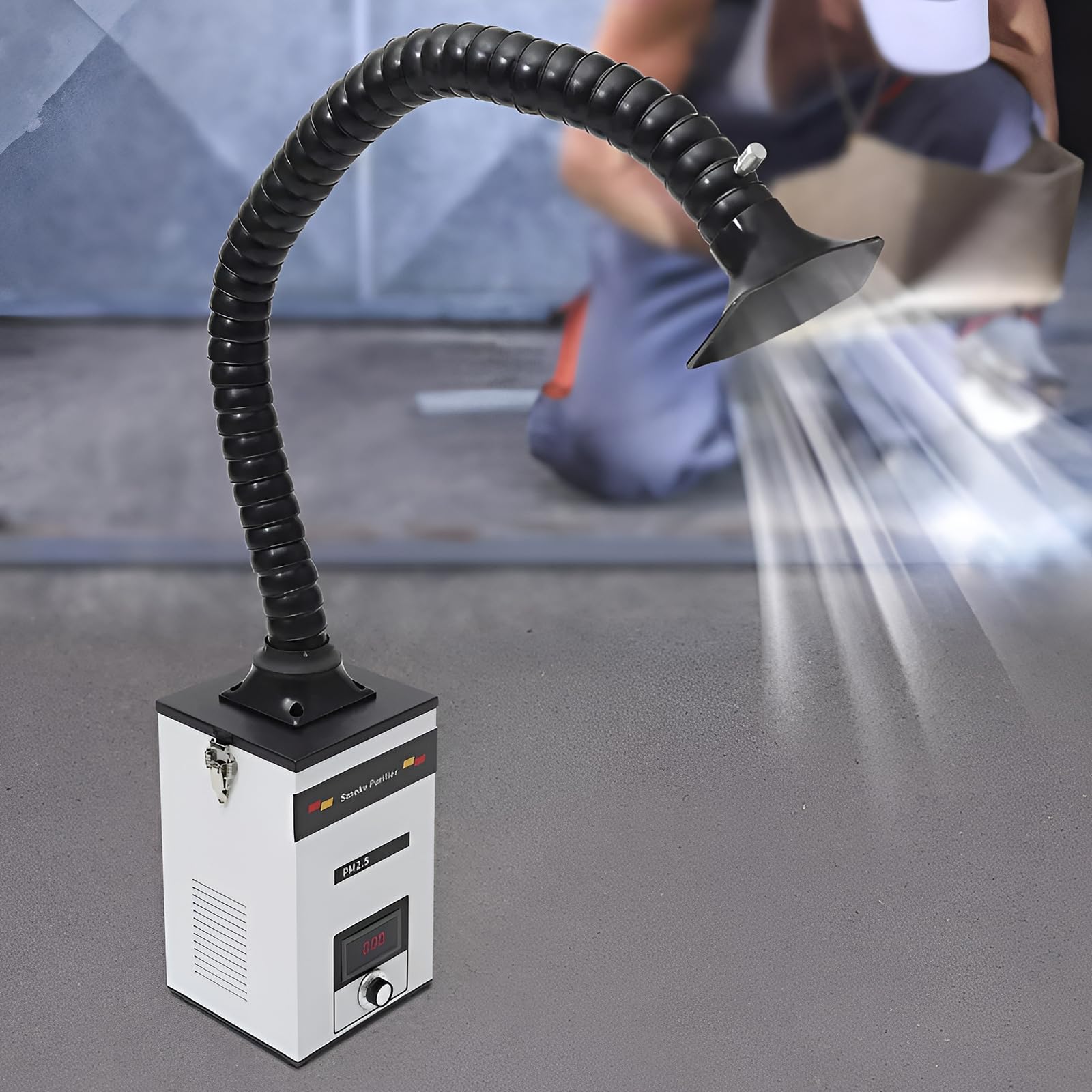 Przenośny wyciągacz dymu, lutowany pochłaniacz dymu z 3-stopniowym filtrem powietrza, idealny do stacji lutowniczej, grawerowania laserowego, projektów DIY i stacji roboczej do paznokci