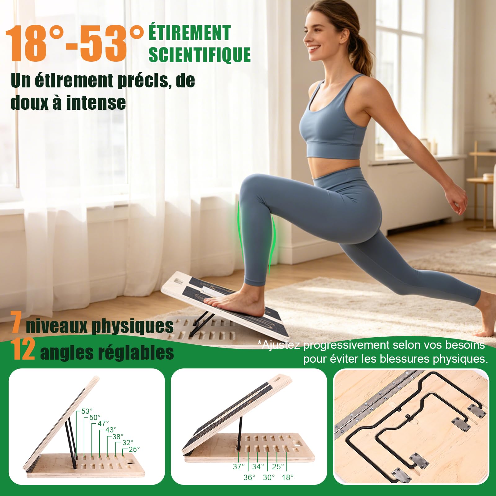 2 in 1 Planche Equilibre Inclinée Kiné 12 angles et 3 labyrinthes
