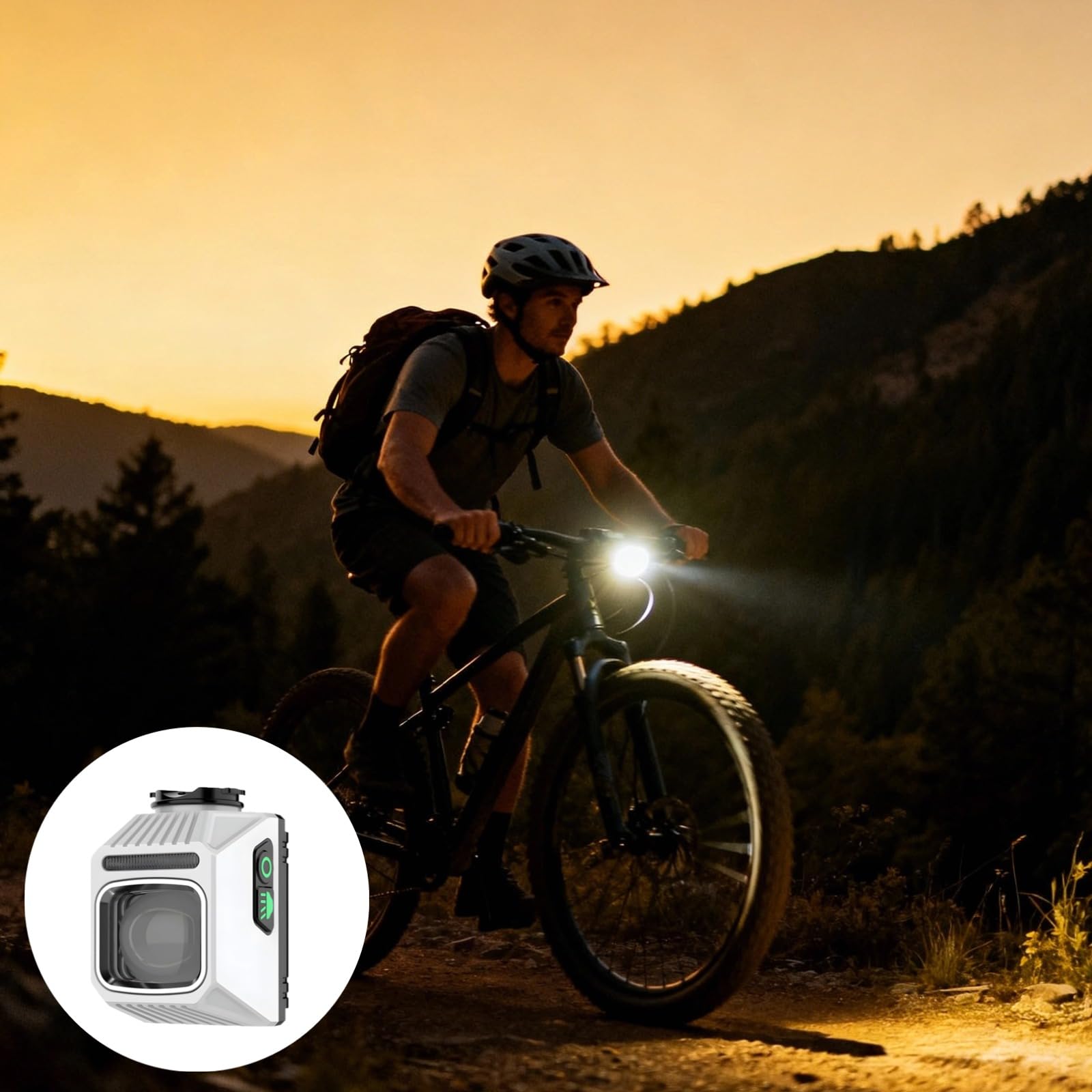 Luce per bicicletta per guida notturna, doppia sorgente luminosa super luminosa, fascio abbagliante verso il basso, guscio in lega di alluminio, luce per ciclismo su strada di montagna, visibilità 200