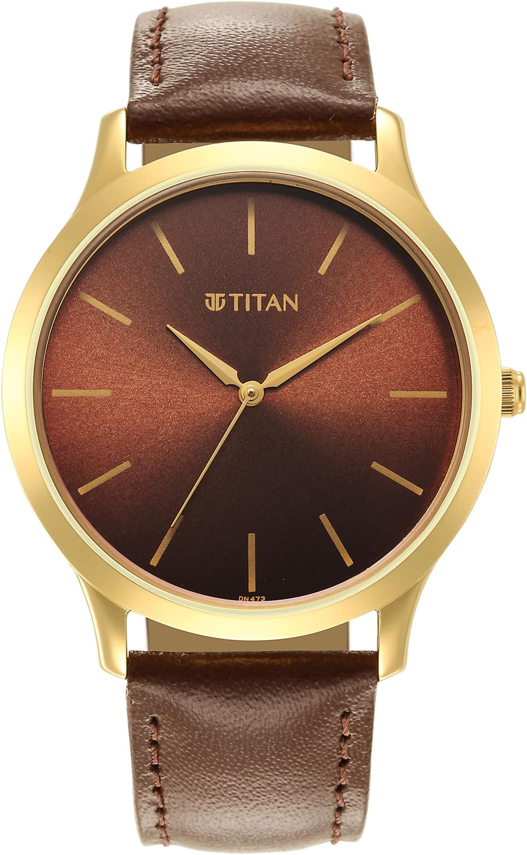 Titan Karishma Quartz Analog Brown Dial Brown Leather Strap Watch for Men - NT1825YL04