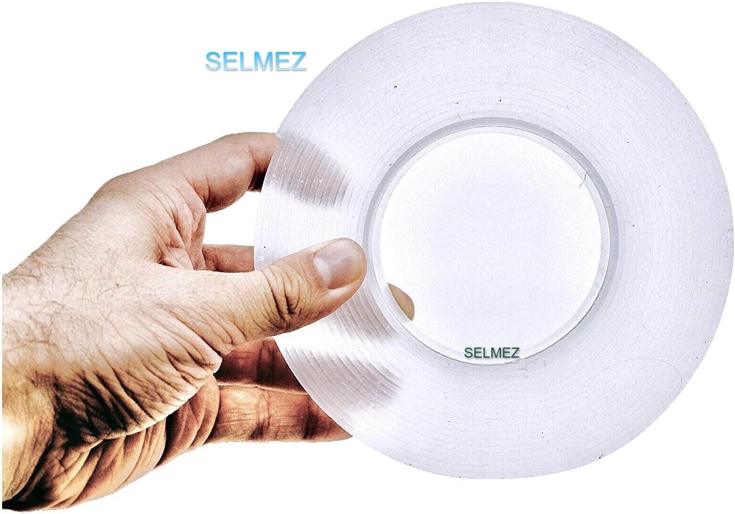 Reusable and Washable Double Sided Adhesive silicon Tape with Multi-Functional Anti-Slip Double Sided Sticky Strips, Gel Tape Roll Wall Stickers - 3 meter