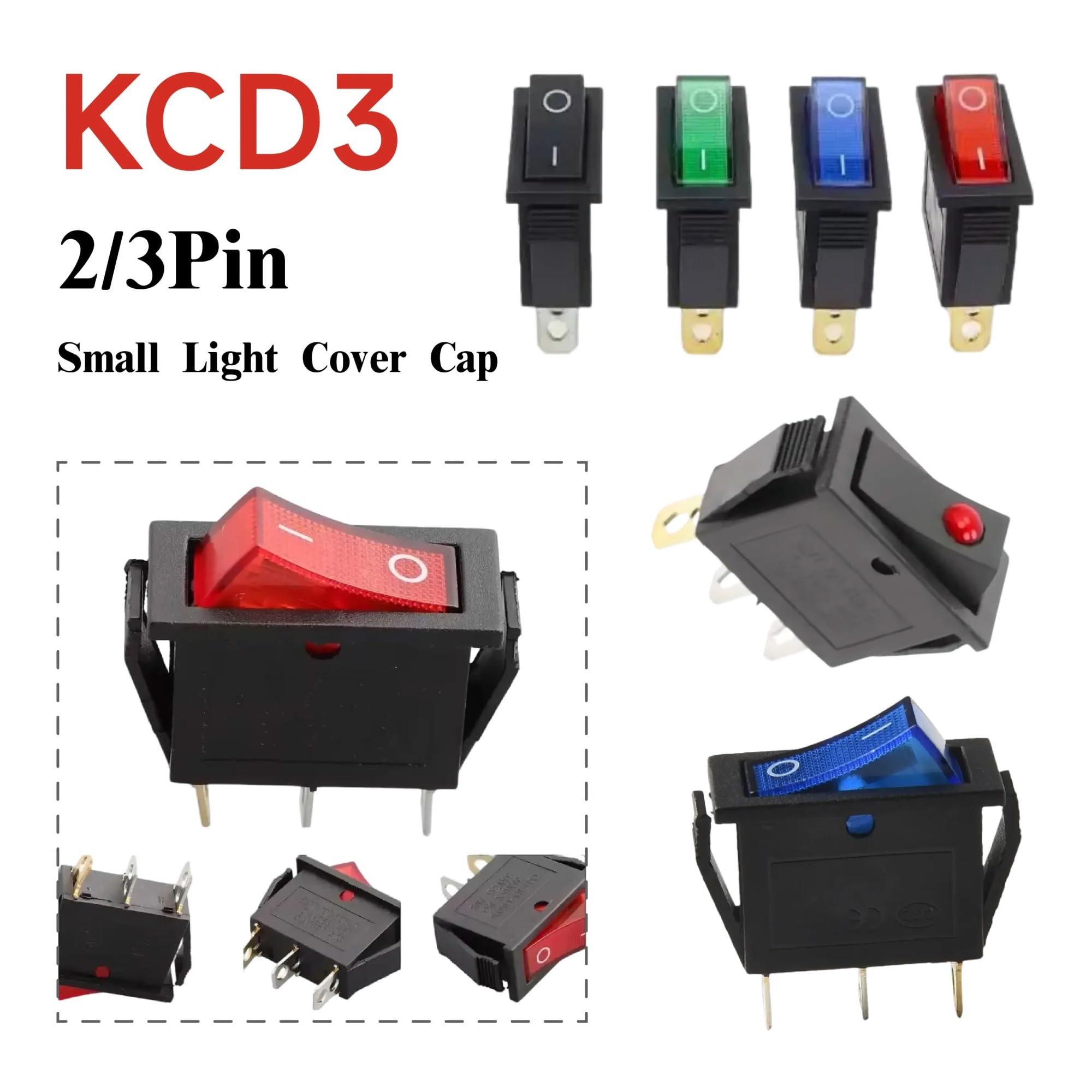 KCD3 Interruttore a bilanciere ON-OFF 2/3 pin Apparecchiature elettriche con interruttore di alimentazione luce 16A 250VAC/ 20A 125VAC