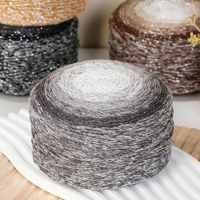 1-3 szt. 200 g brokatowa gradientowa pusta przędza bawełniana, kolorowa przędza bawełniana do robienia na drutach, do szydełkowania torebek, czapek, podstawek, koców