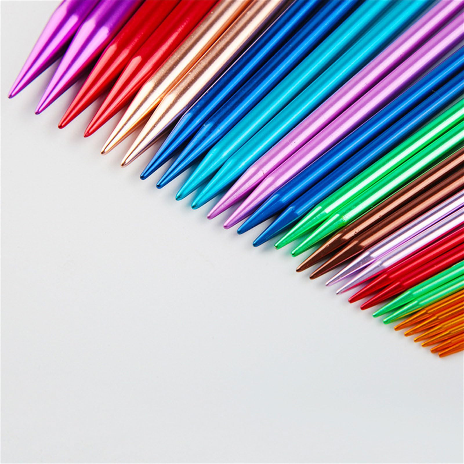 Einspitzige Pullover Nadel, 2–12 mm, Aluminium Stricknadel für Pullover, Schal, Bastelprojekt, Strick Sets, kreisförmiges Set