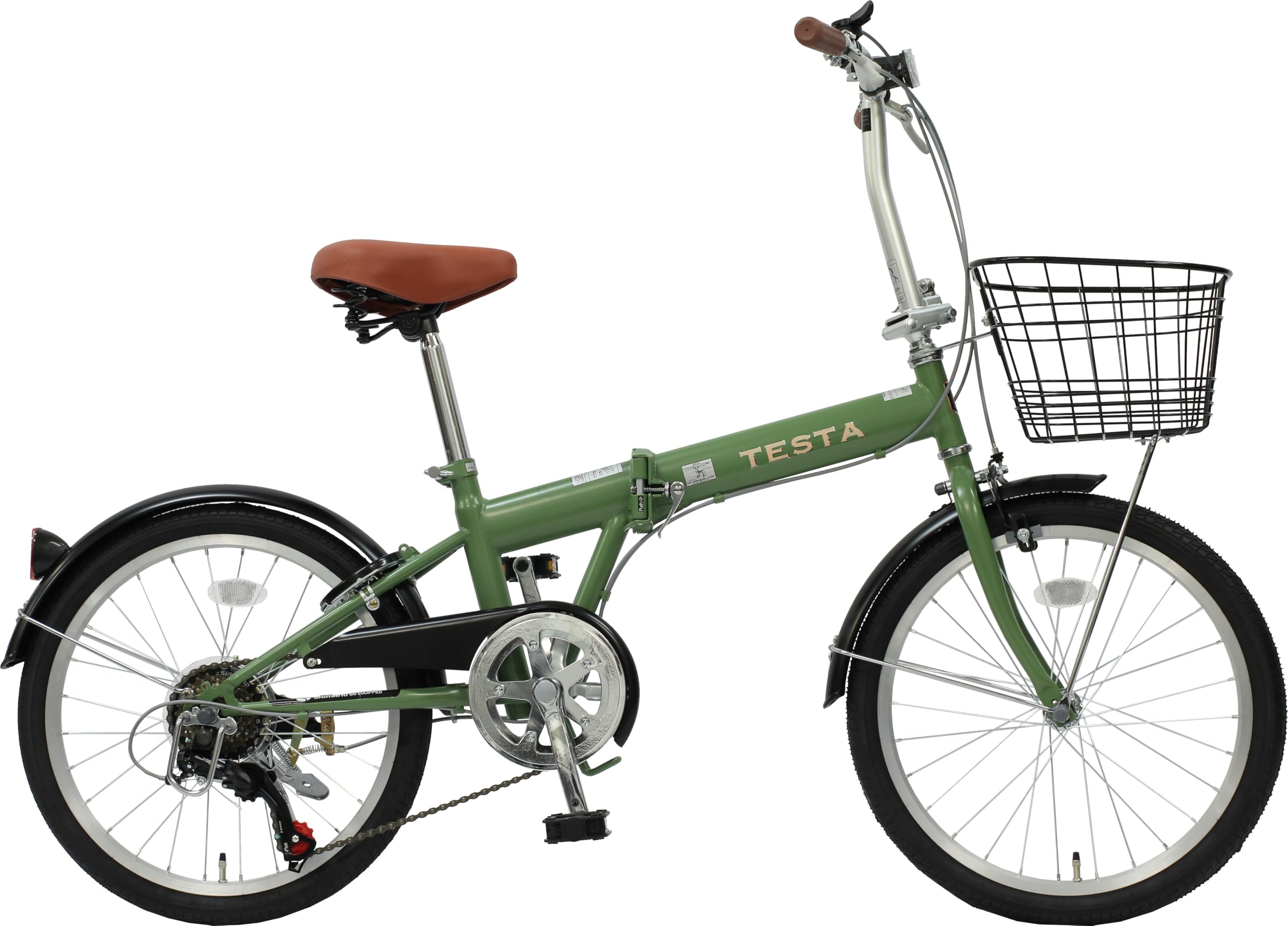 Amazon | 折りたたみ自転車 20インチ スチール シマノ製 6段変速 カゴ 