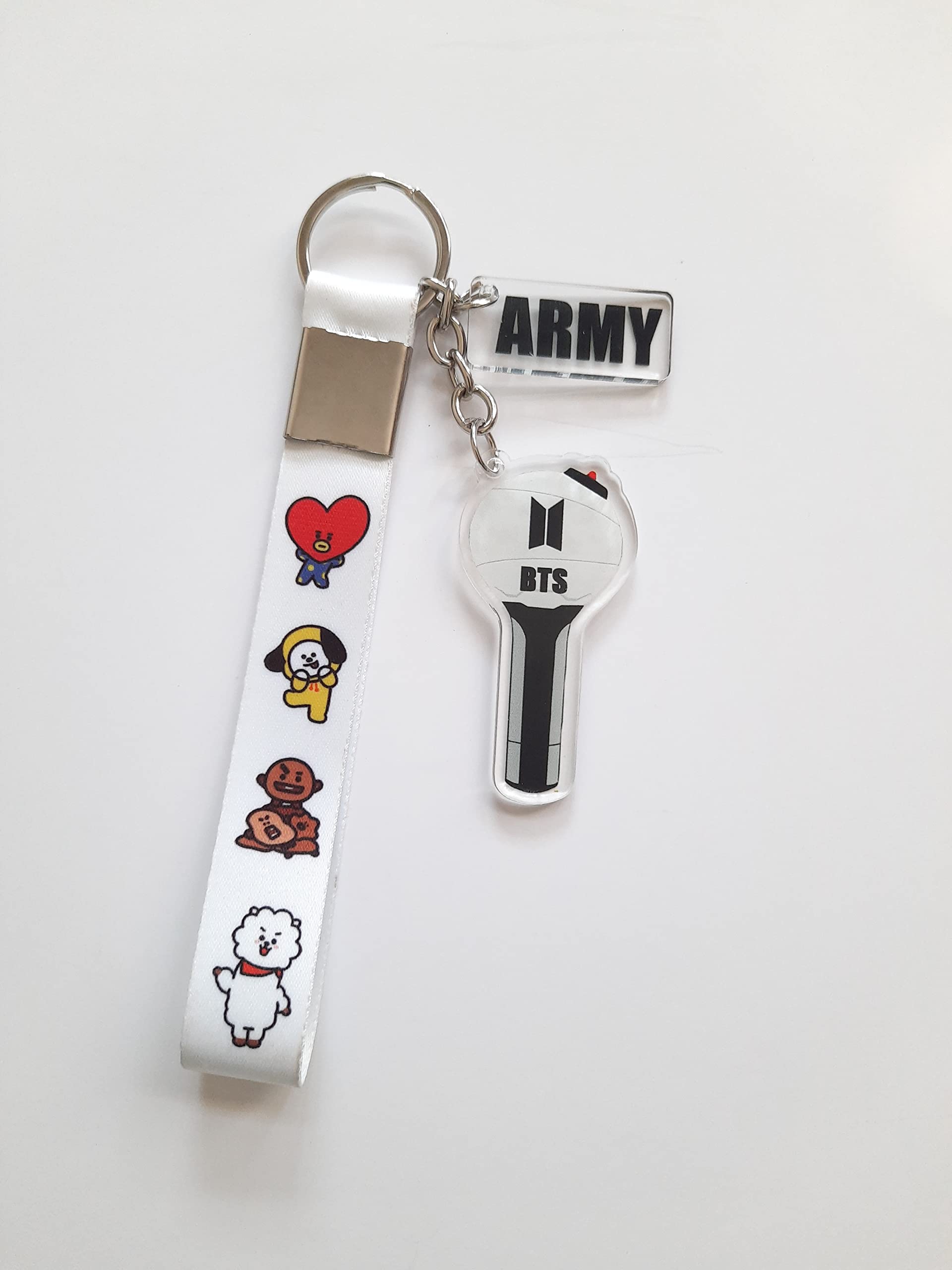 BTS Army Bomb Keychain with White Tag BTS LogoBTS Army Key holderBTS