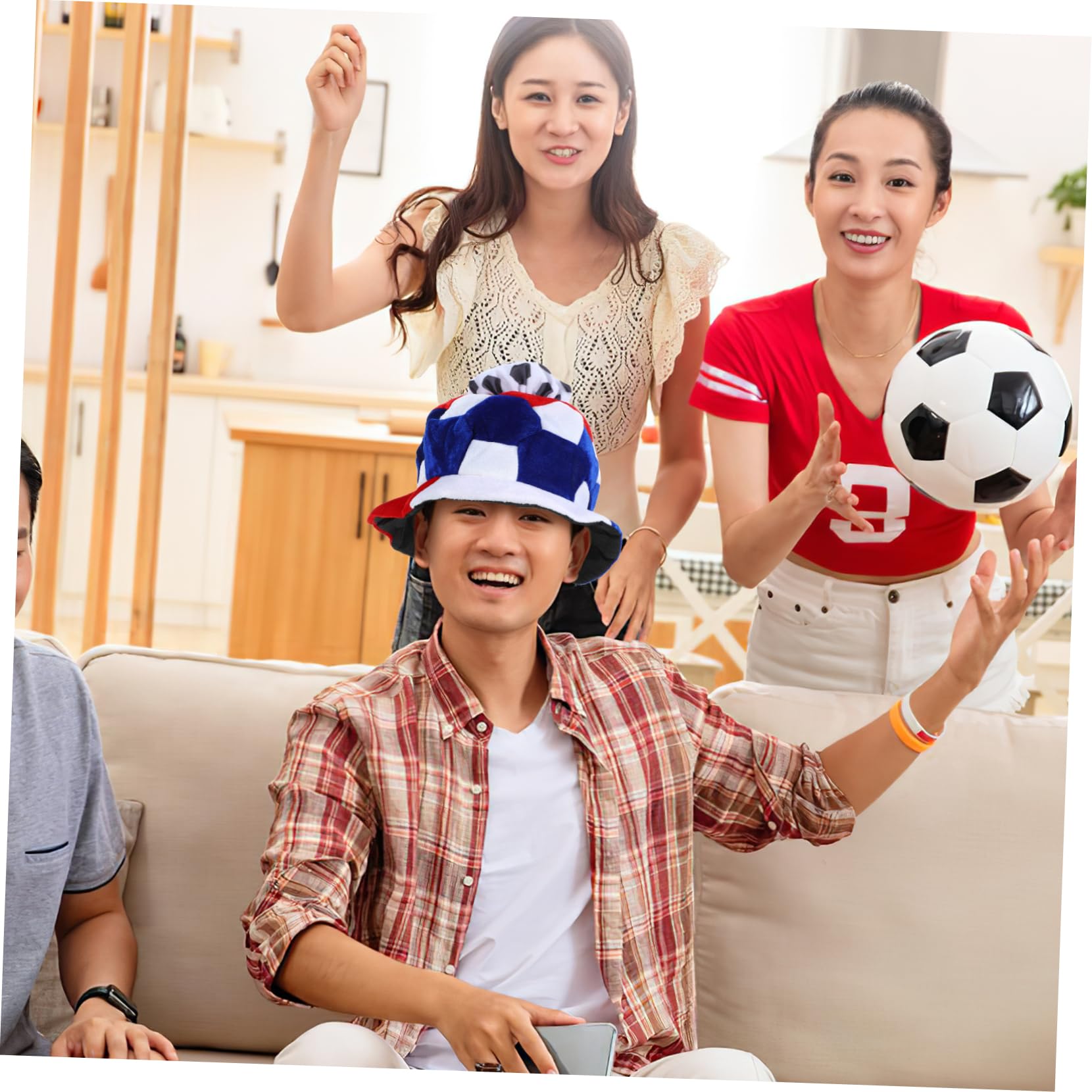 ibasenice 5 Pezzi Cappelli A Tema Calcio Da Gioco Di Calcio Da Cheerleader Leggeri E Traspiranti Accessori Per Sportivi Abbigliamento Casual