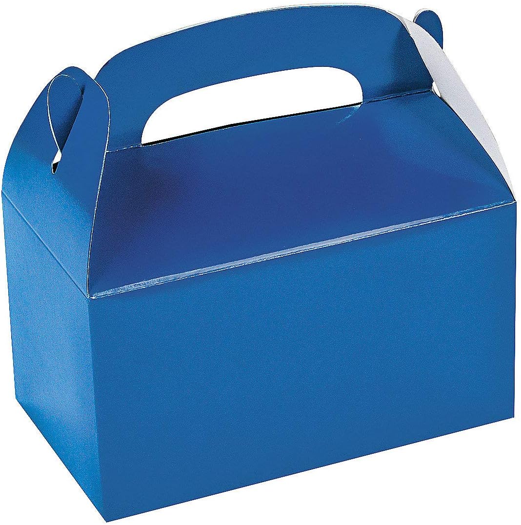 Fun Express Blue Party Favor Treat Boxes (24 Pack) Health