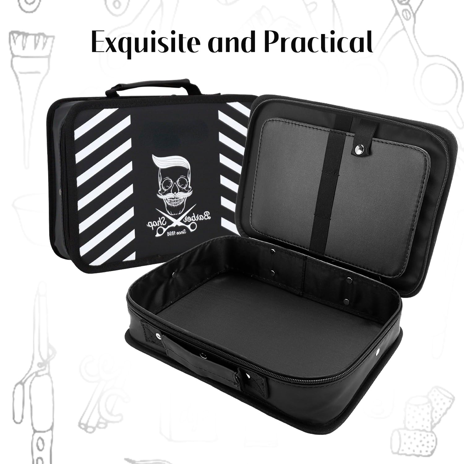 Bolsa De Herramientas Para Peluquero, Estuche Para Cortapelos, Bolsa De Herramientas Para Peluquero, Estuche De Transporte Portátil Para Peluquero, Kit De Aseo Para Corte De Cabello (30x8x21.5cm)